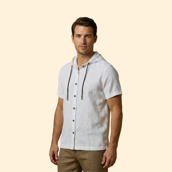 Men’s Hooded Shirt with Button Closure