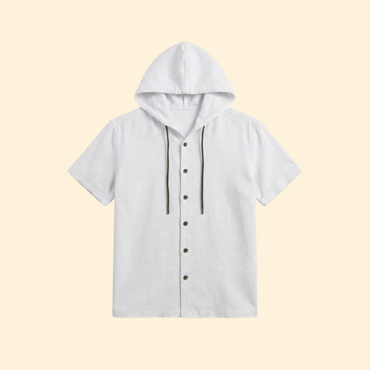 Men’s Hooded Shirt with Button Closure