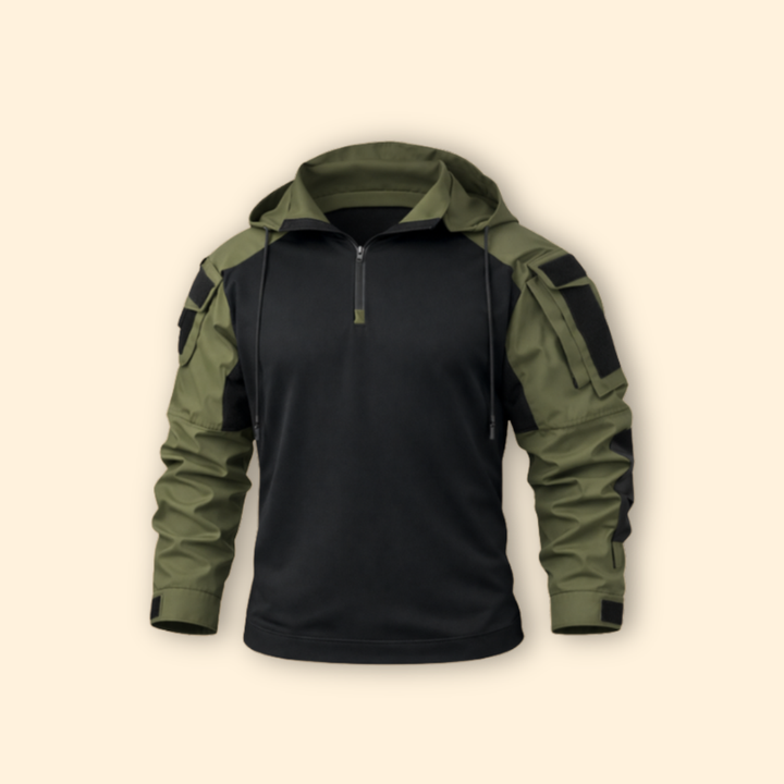 Men’s Hooded Tactical Jacket with Half Zipper
