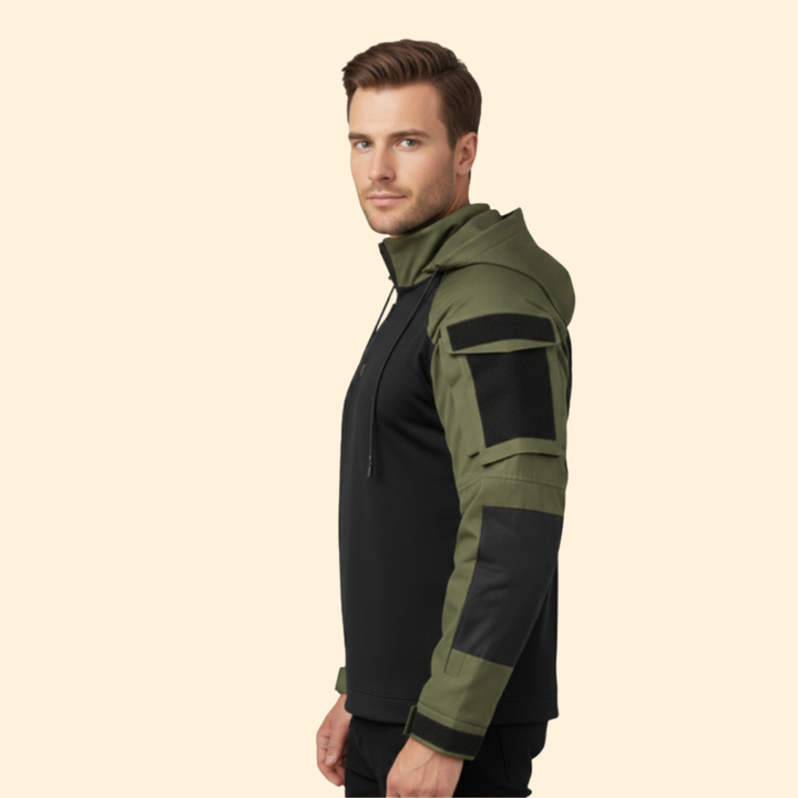 Men’s Hooded Tactical Jacket with Half Zipper