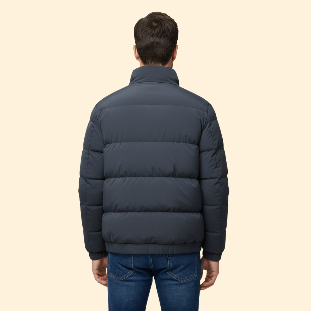Men’s Puffer Jacket with Stand Collar