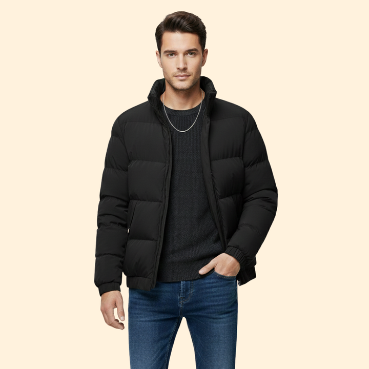 Men’s Puffer Jacket with Stand Collar