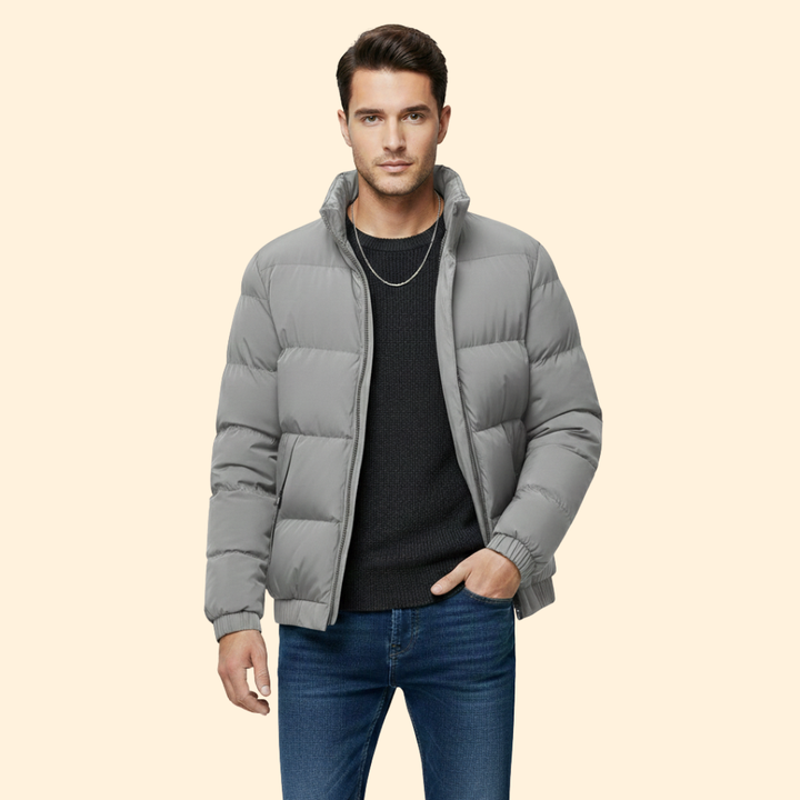 Men’s Puffer Jacket with Stand Collar