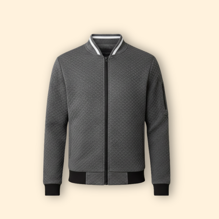 Men’s Bomber Jacket with Jacquard Textured Design