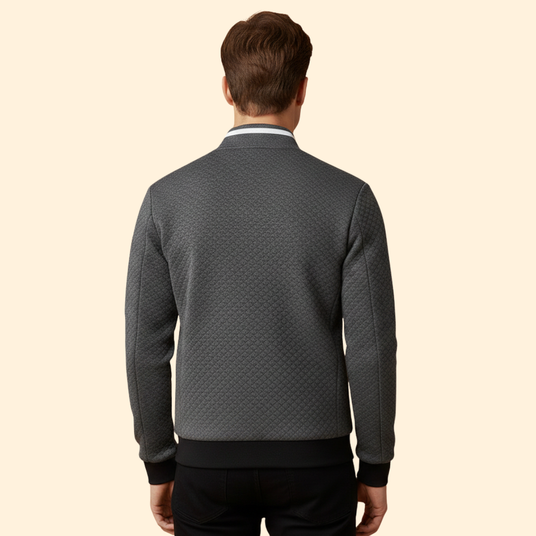 Men’s Bomber Jacket with Jacquard Textured Design