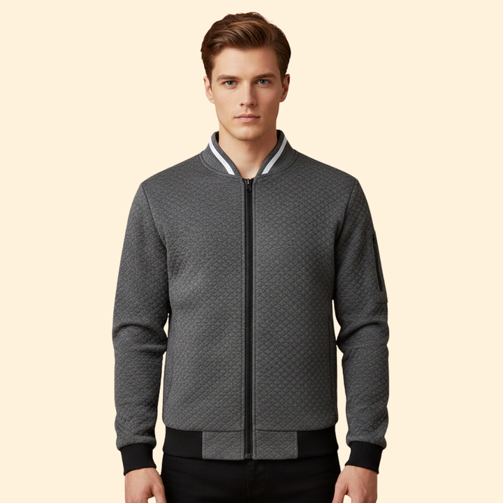 Men’s Bomber Jacket with Jacquard Textured Design
