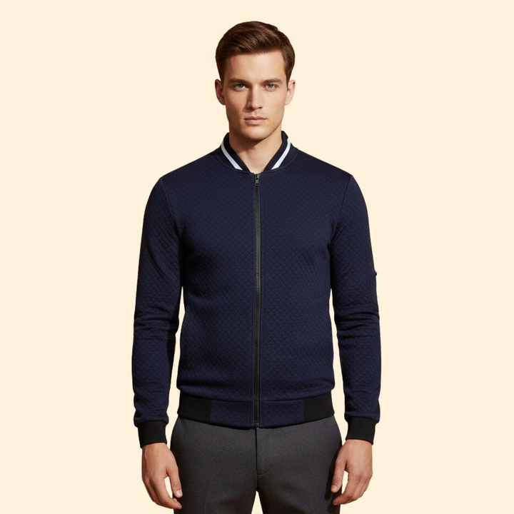 Men’s Bomber Jacket with Jacquard Textured Design