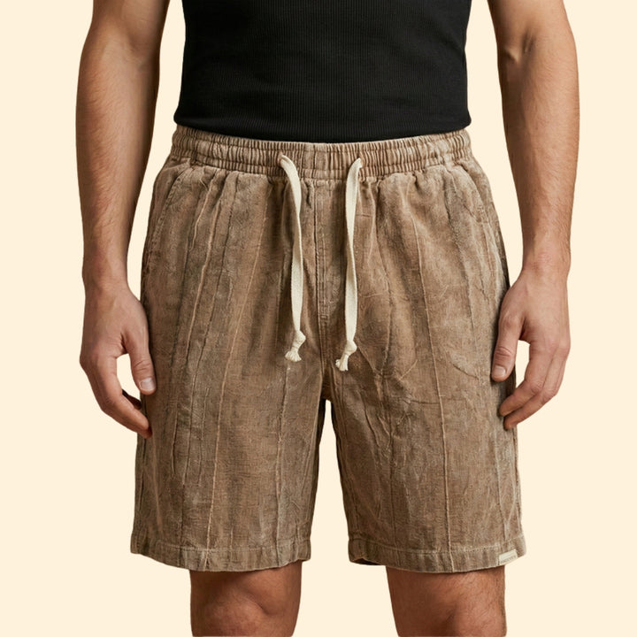 Men's Knee-Length Shorts with Drawstring Waistband