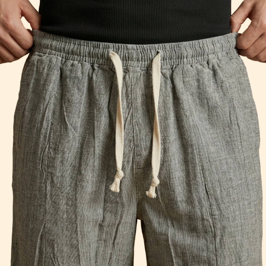 Men's Knee-Length Shorts with Drawstring Waistband