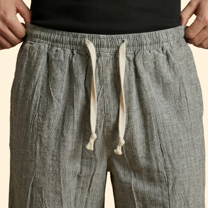 Men's Knee-Length Shorts with Drawstring Waistband