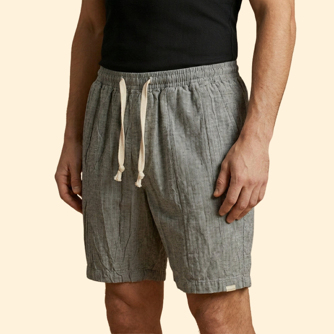Men's Knee-Length Shorts with Drawstring Waistband