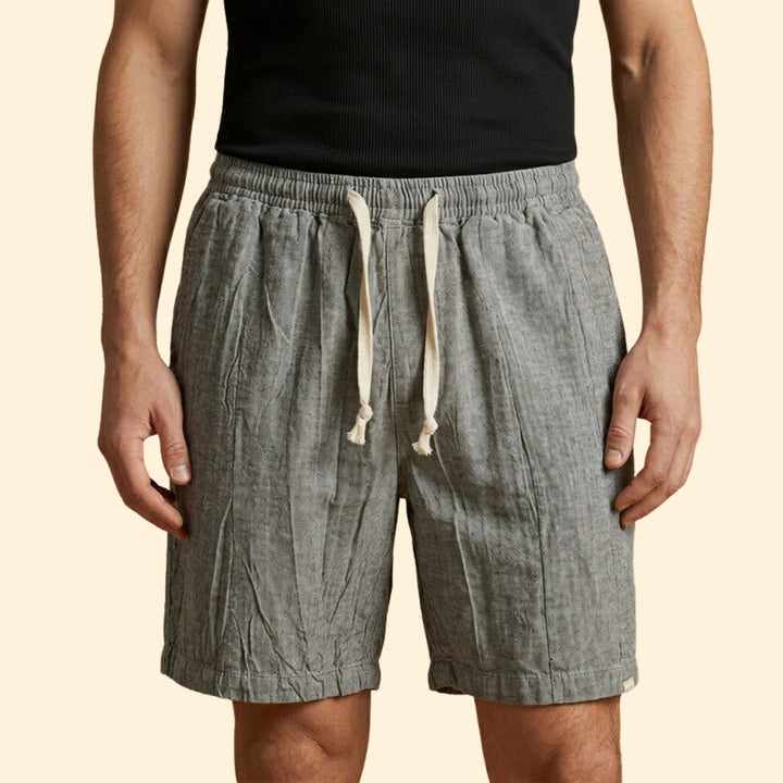 Men's Knee-Length Shorts with Drawstring Waistband