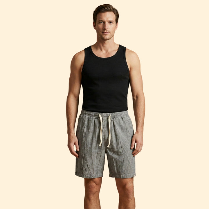 Men's Knee-Length Shorts with Drawstring Waistband
