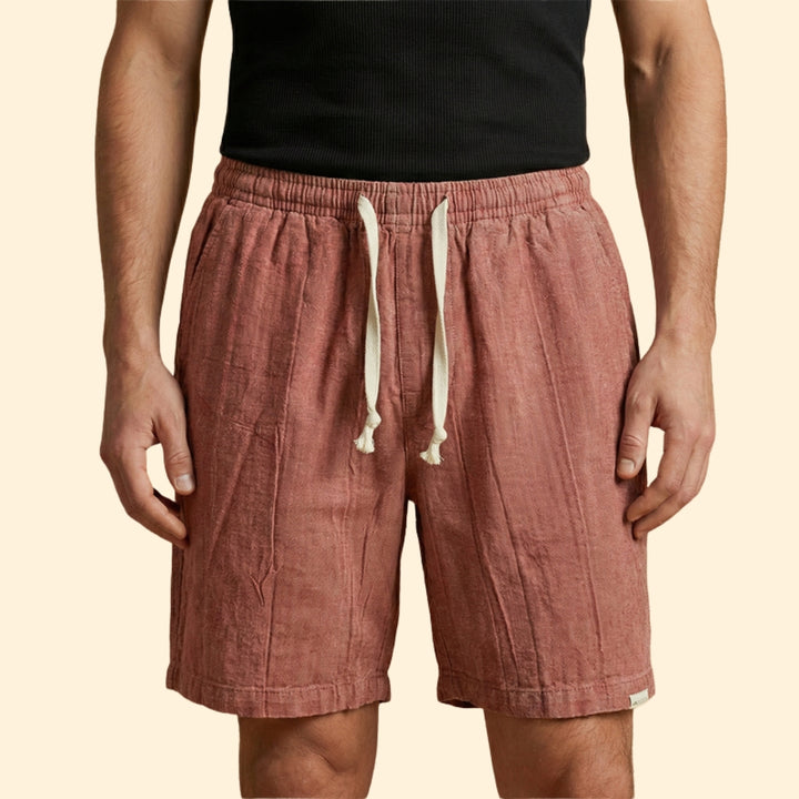 Men's Knee-Length Shorts with Drawstring Waistband