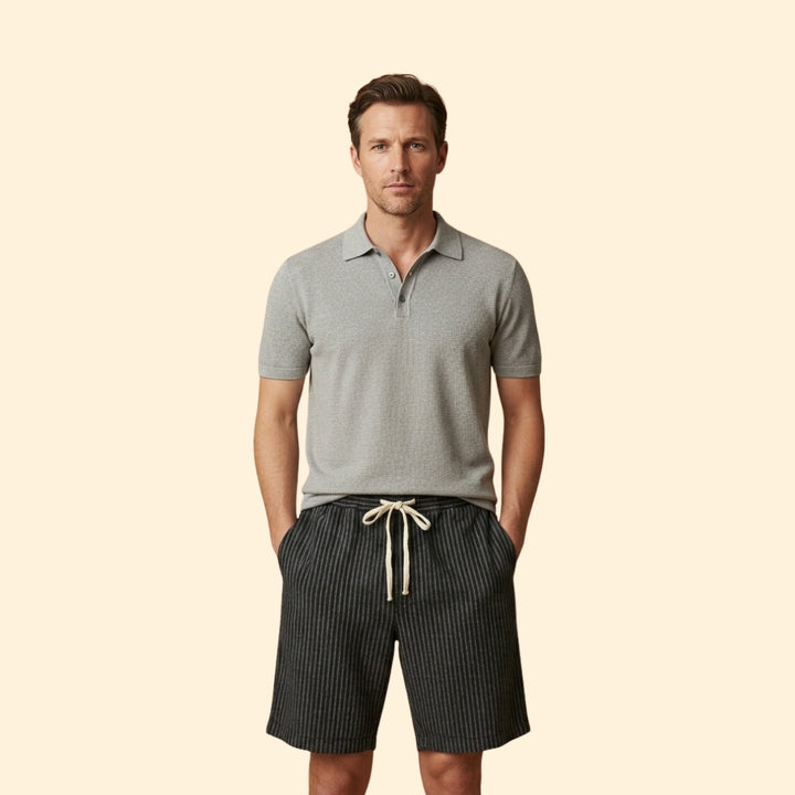 Men’s Knee-Length Shorts with Elastic Waistband