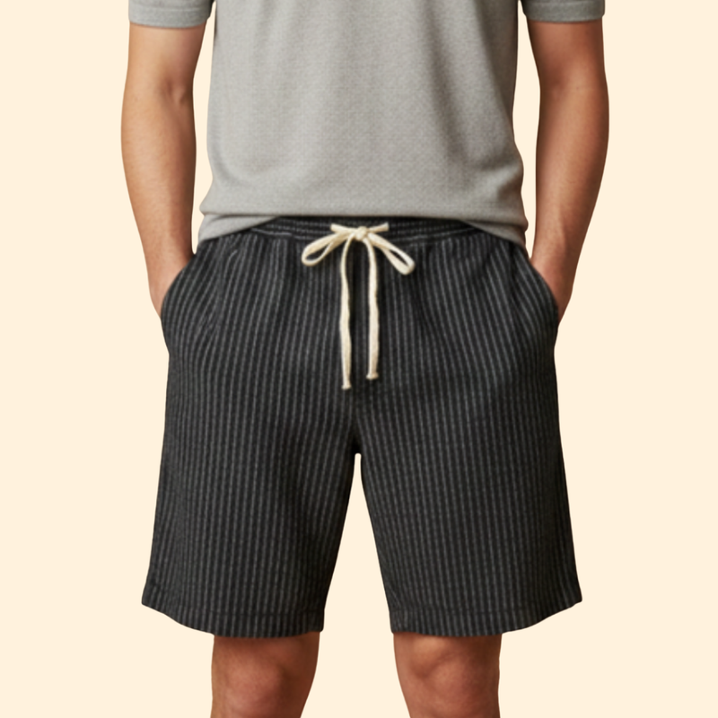 Men’s Knee-Length Shorts with Elastic Waistband