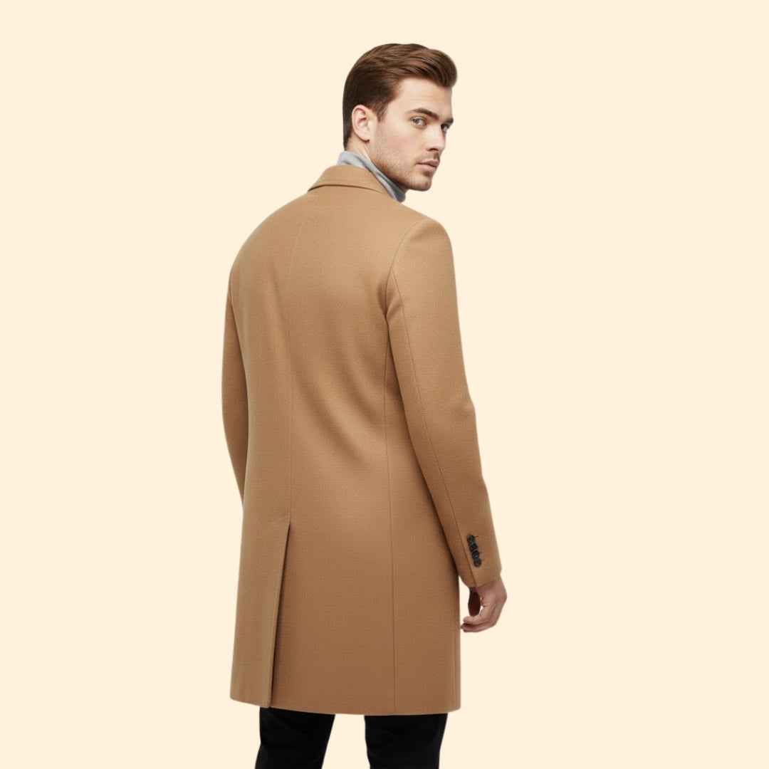 Men’s Long Coat with Front Buttons