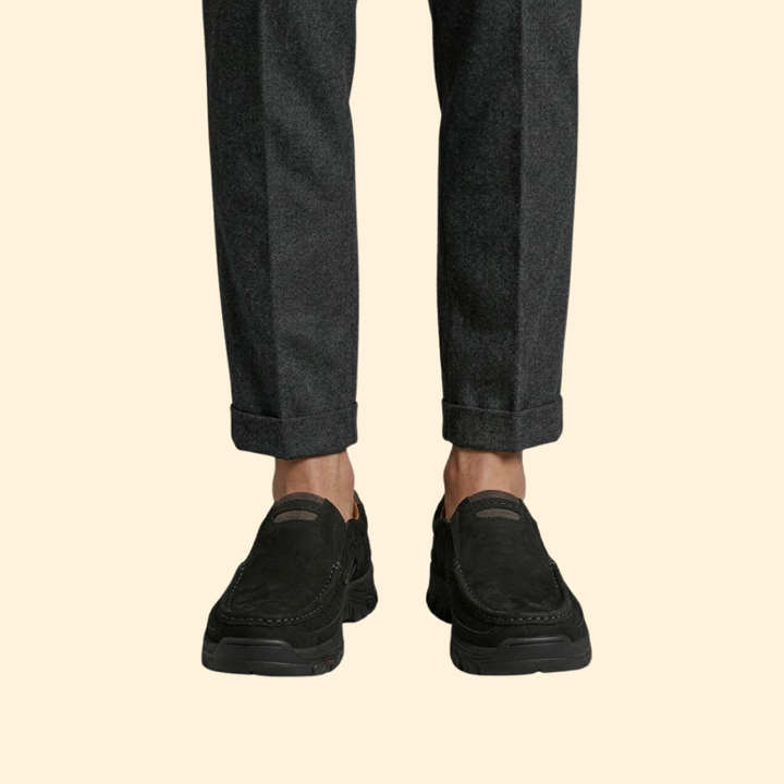 Men's Leather Loafers with Lug Sole
