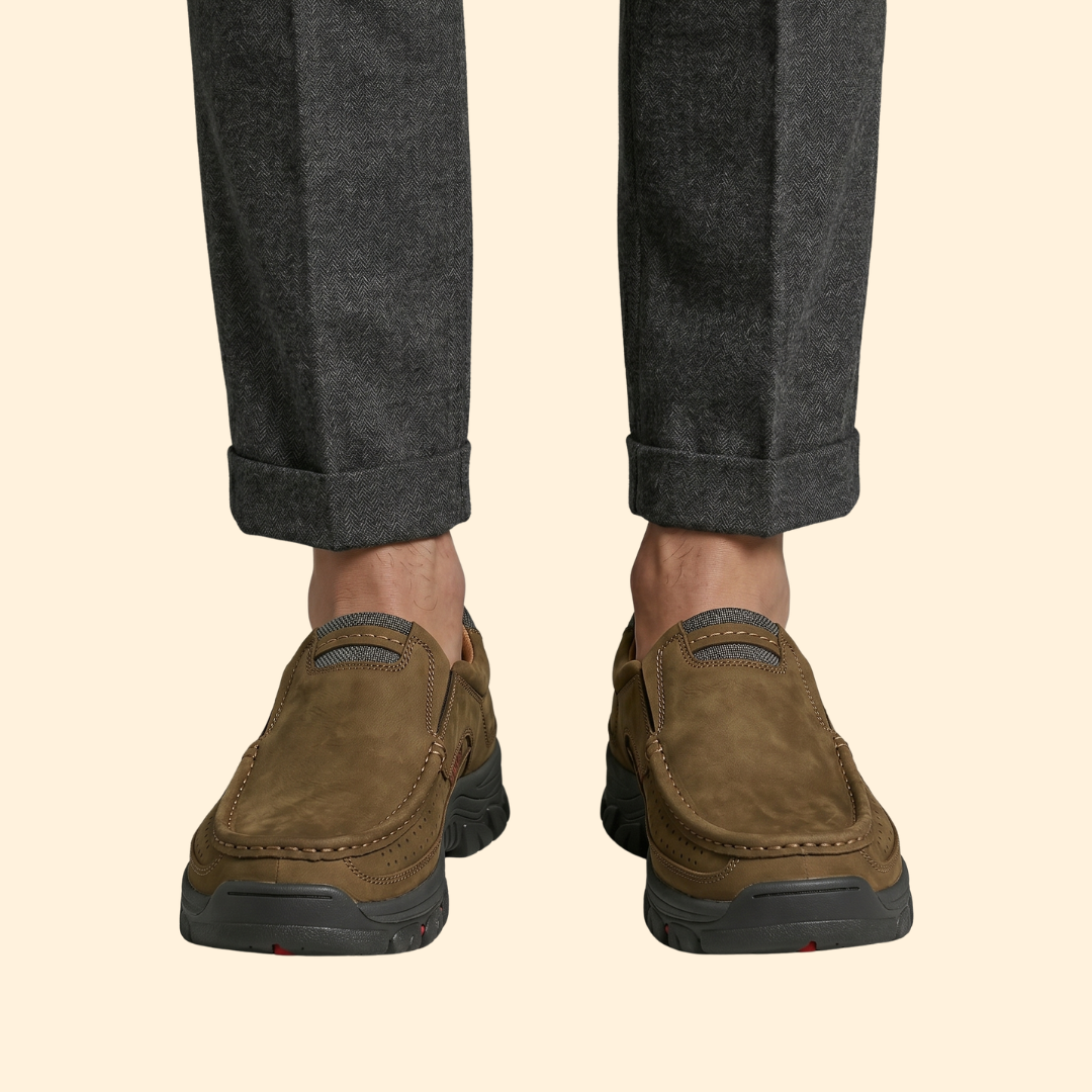 Men's Leather Loafers with Lug Sole
