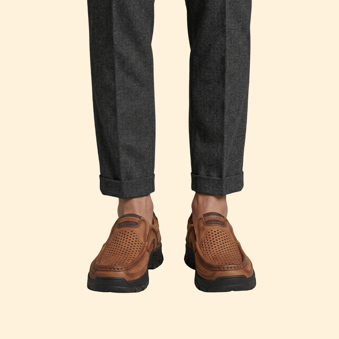 Men's Leather Loafers with Lug Sole