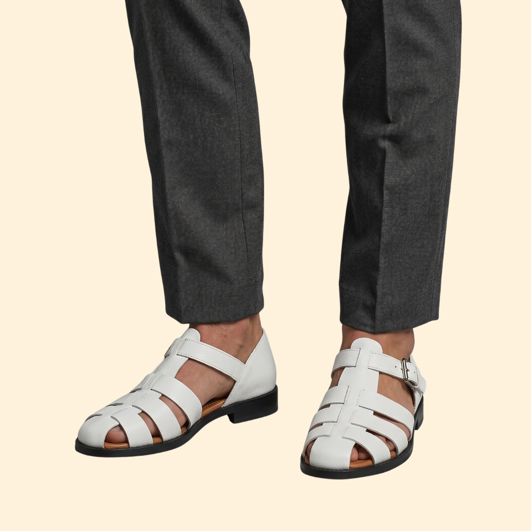 Men's Leather Sandals with Buckle