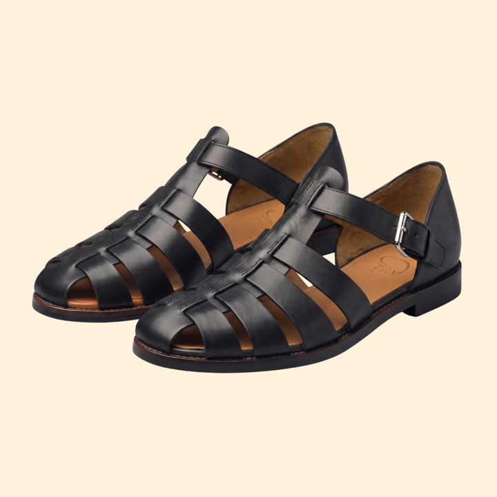 Men's Leather Sandals with Buckle