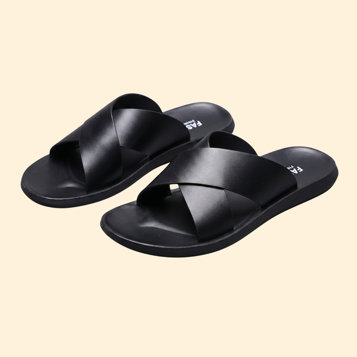 Men’s Leather Sandals with Crisscross Straps