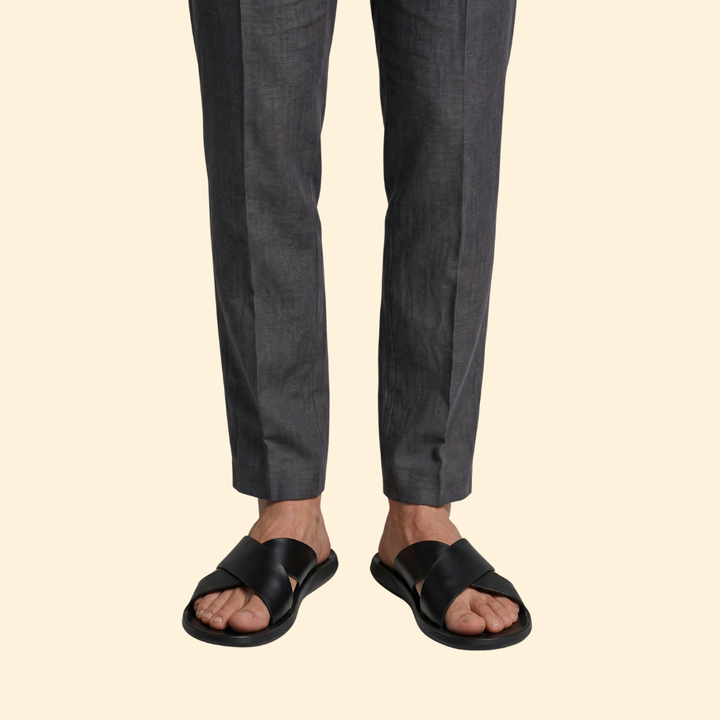 Men’s Leather Sandals with Crisscross Straps