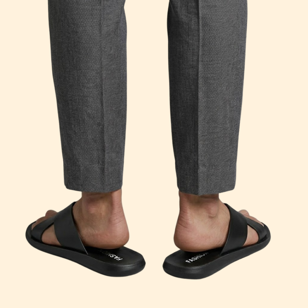 Men’s Leather Sandals with Crisscross Straps