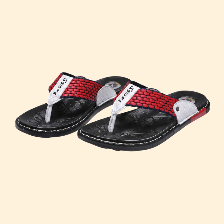 Men’s Leather Sandals with Stitching