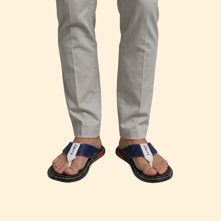 Men’s Leather Sandals with Stitching