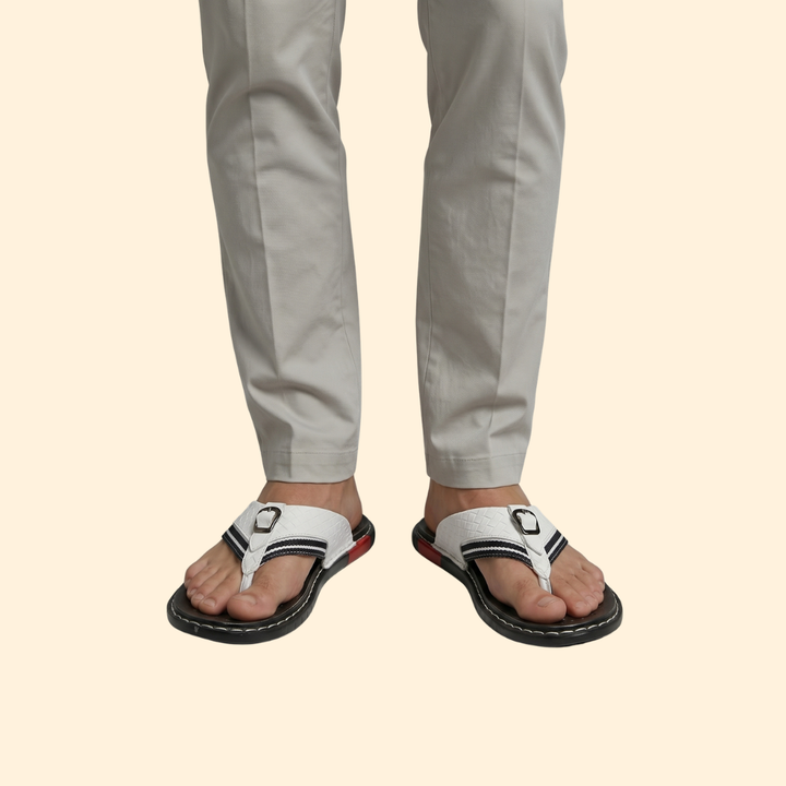 Men’s Leather Sandals with Stitching