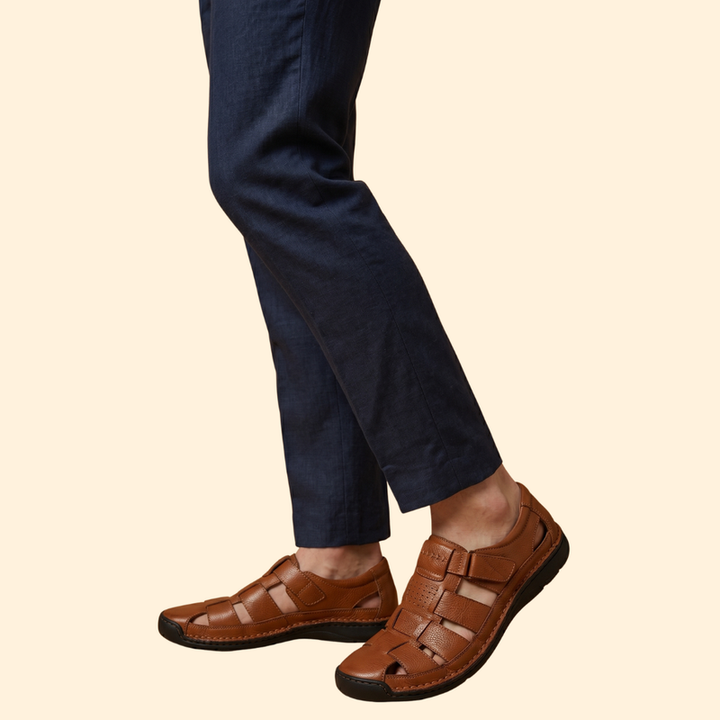 Men's Leather Sandals with Straps