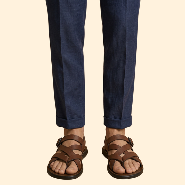Men's Leather Sandals with Straps