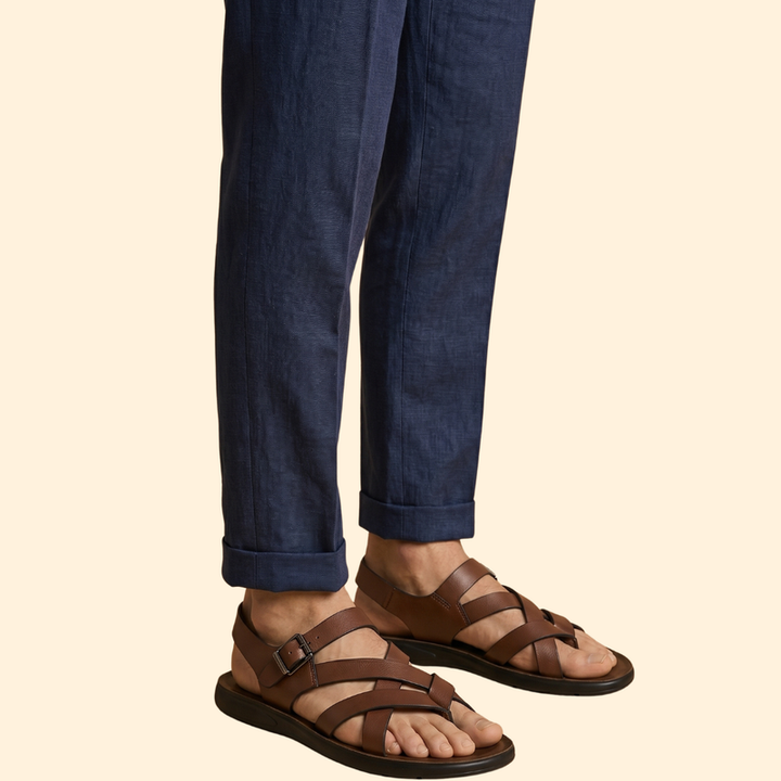 Men's Leather Sandals with Straps