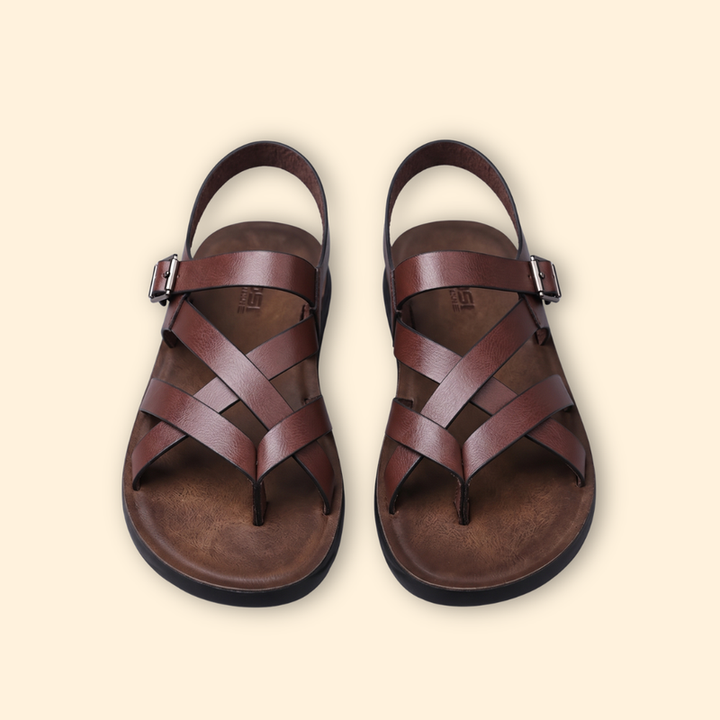 Men's Leather Sandals with Straps