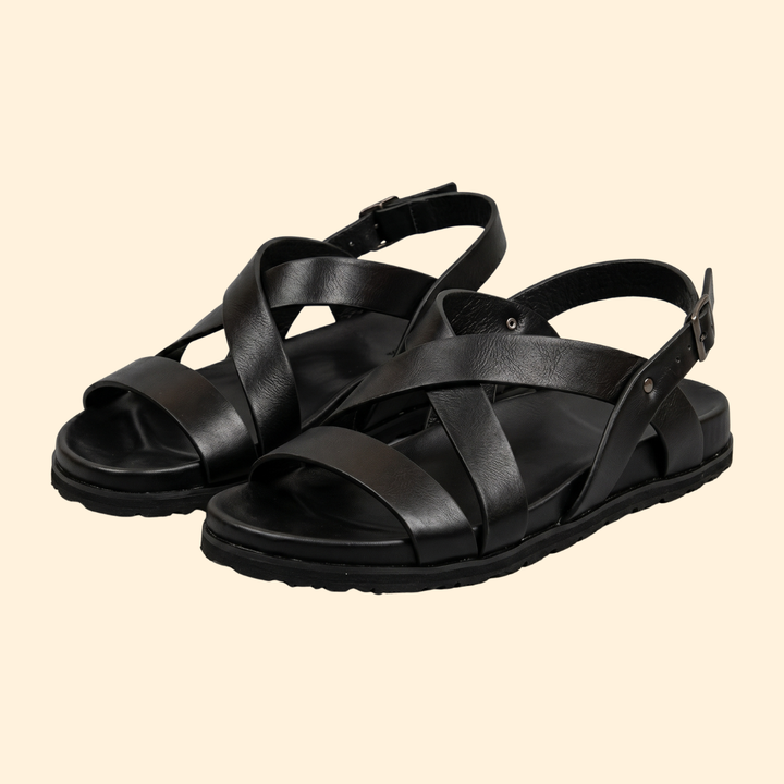 Men's Leather Sandals with Straps