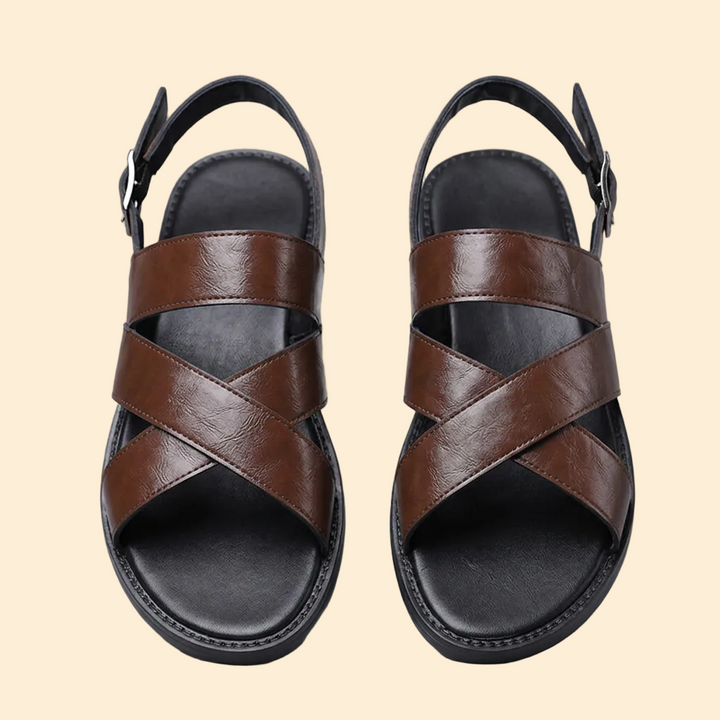 Men's Leather Sandals with Straps