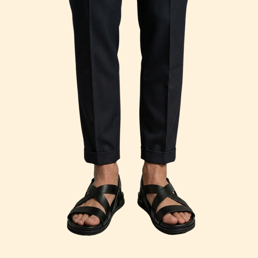 Men's Leather Sandals with Straps