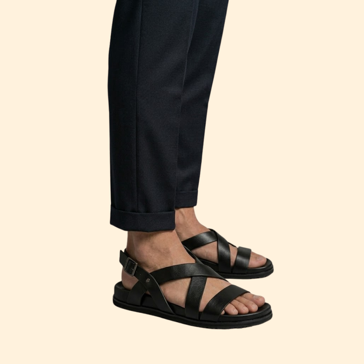 Men's Leather Sandals with Straps