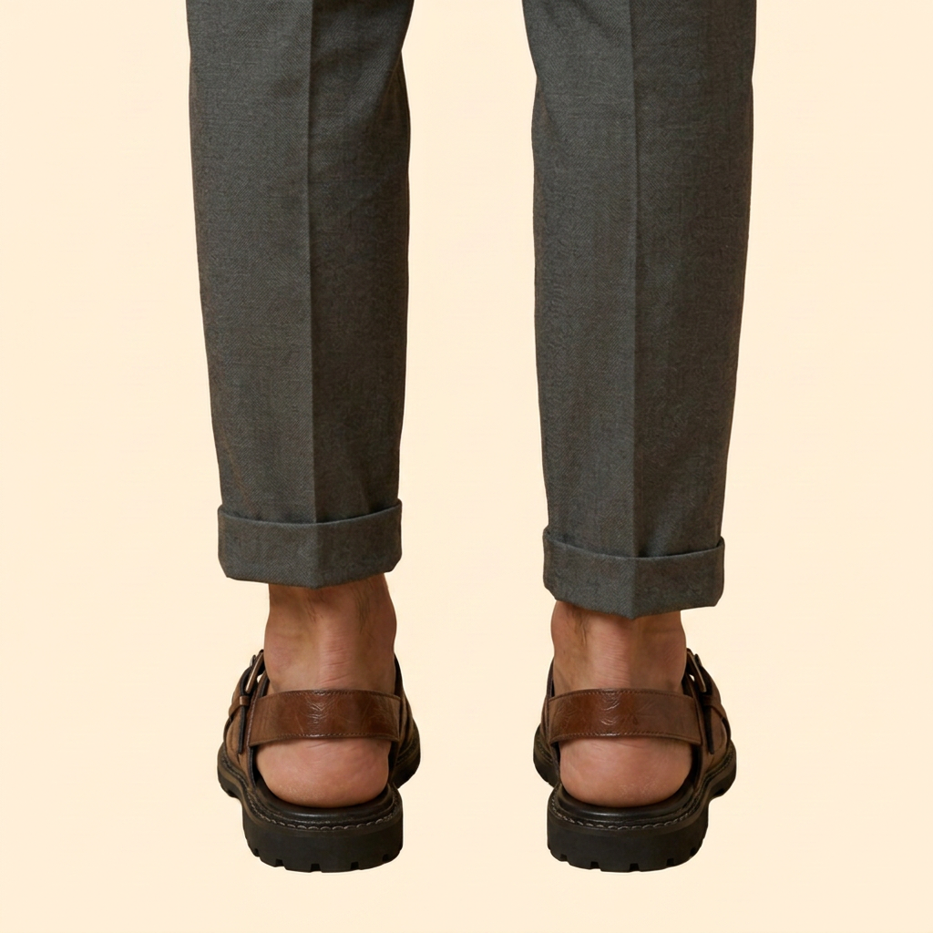 Men's Leather Sandals with Straps