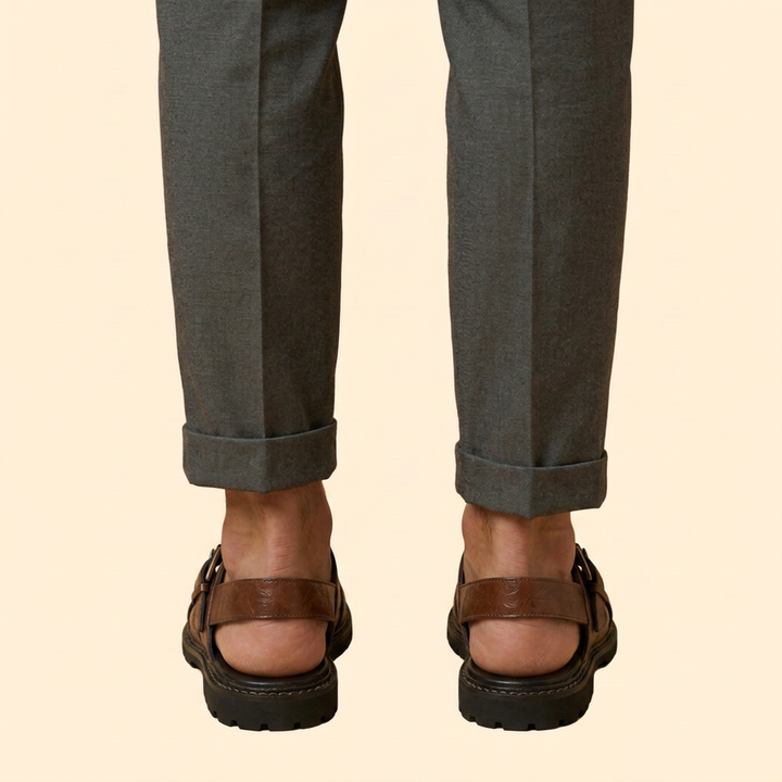 Men's Leather Sandals with Straps