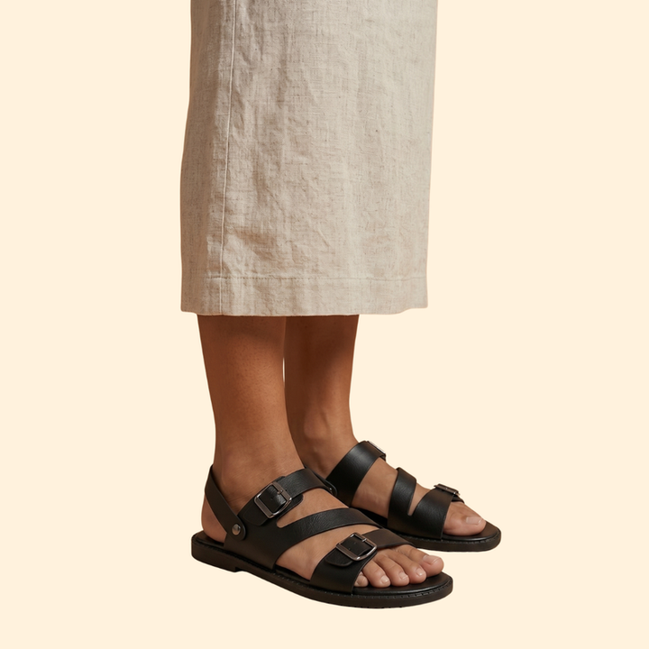Men's Leather Sandals with Straps
