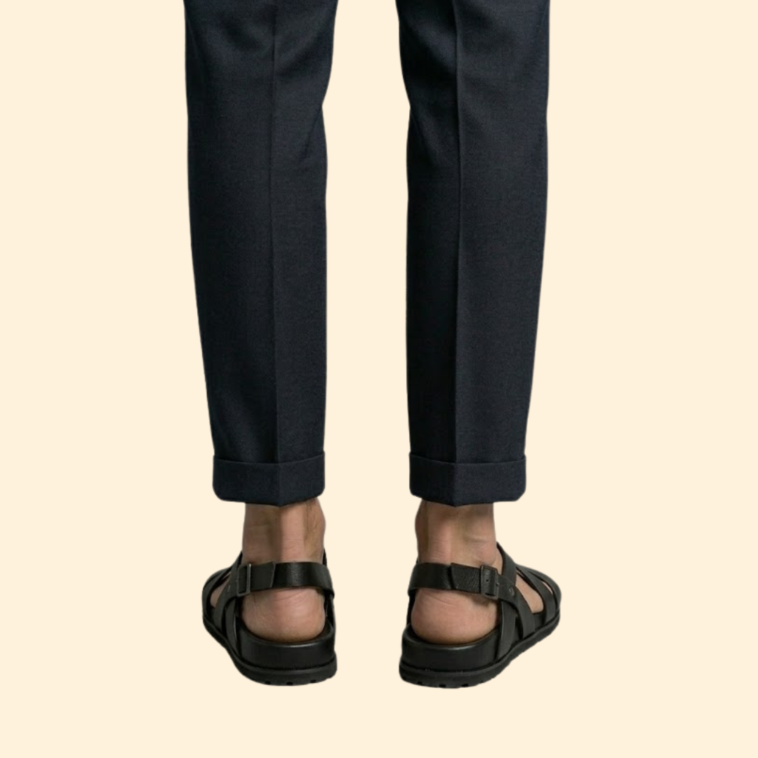 Men's Leather Sandals with Straps
