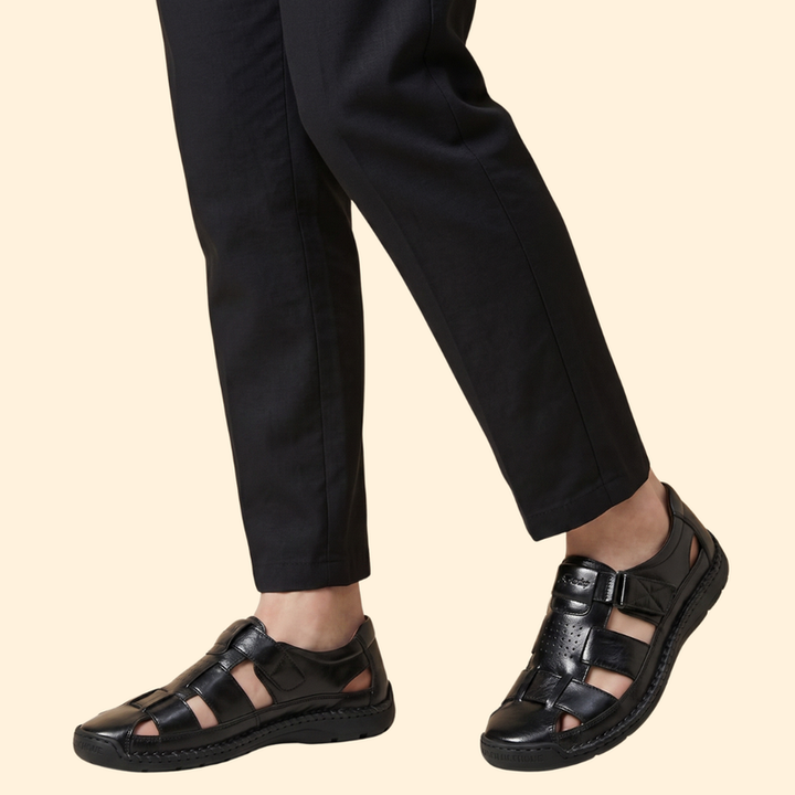 Men's Leather Sandals with Straps