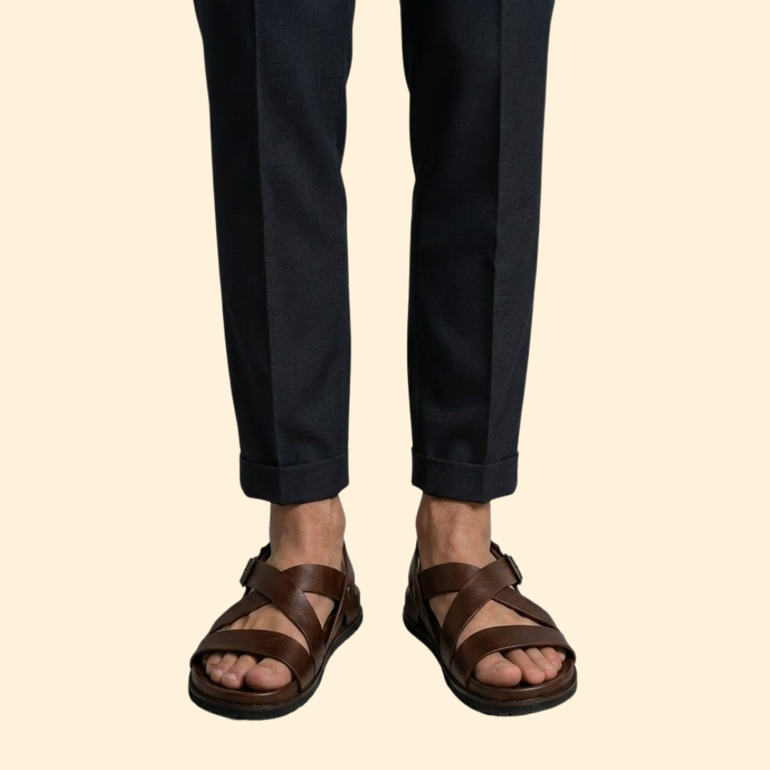 Men's Leather Sandals with Straps