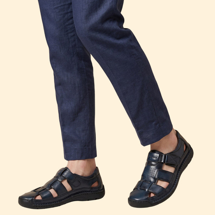 Men's Leather Sandals with Straps