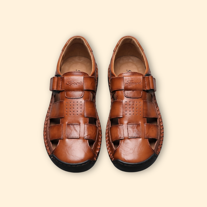 Men's Leather Sandals with Straps