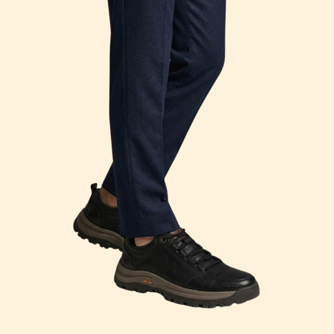 Men’s Leather Shoes with Orthopedic Footbed