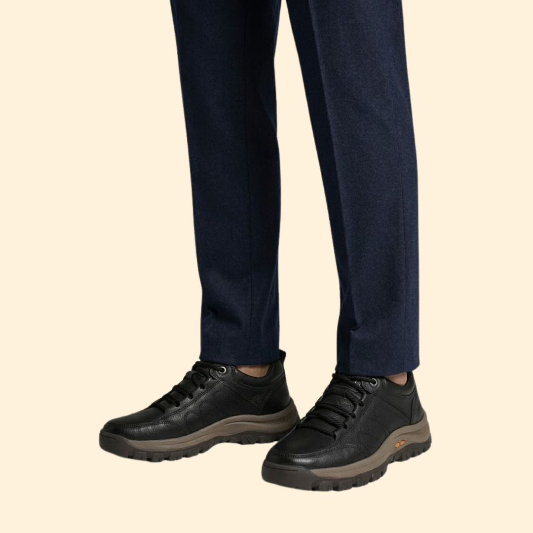 Men’s Leather Shoes with Orthopedic Footbed